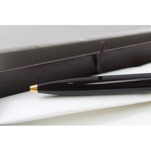 426 - Pelikan Black & Brown Ballpoint Pen / Biro WRITING Boxed w/ Gold Plate Banding