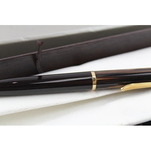 426 - Pelikan Black & Brown Ballpoint Pen / Biro WRITING Boxed w/ Gold Plate Banding