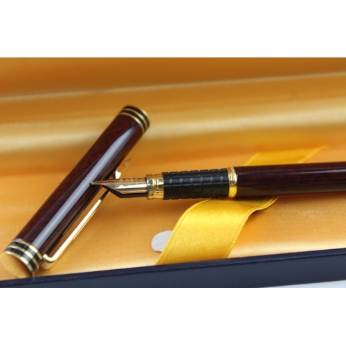 427 - Vintage Waterman Exclusive Brown Lacquer Fountain Pen w/ 18ct Gold Nib WRITING