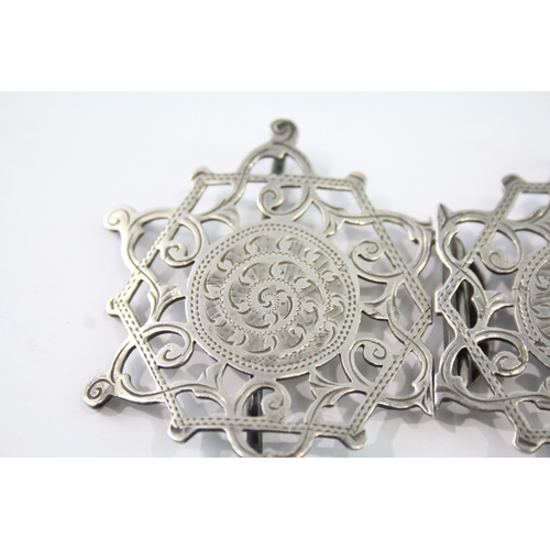 292 - Antique Edwardian 1907 Birmingham Sterling Silver Ladies Vanity Belt Buckle 23g