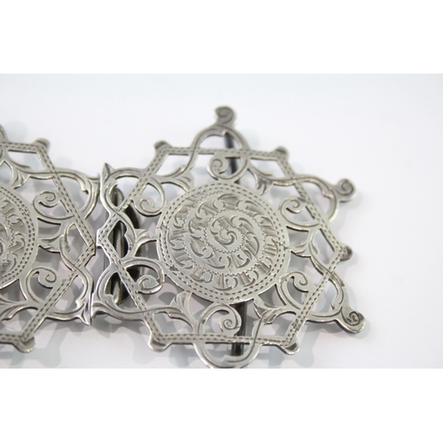 292 - Antique Edwardian 1907 Birmingham Sterling Silver Ladies Vanity Belt Buckle 23g