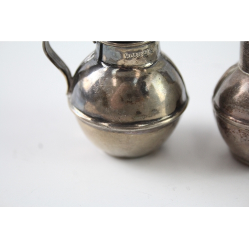 301 - 2 x Vintage .925 Sterling Silver Novelty Cream Jugs Inc Pepperette (51g)