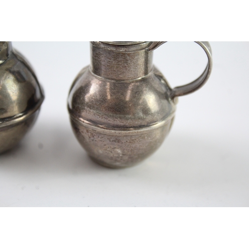 301 - 2 x Vintage .925 Sterling Silver Novelty Cream Jugs Inc Pepperette (51g)