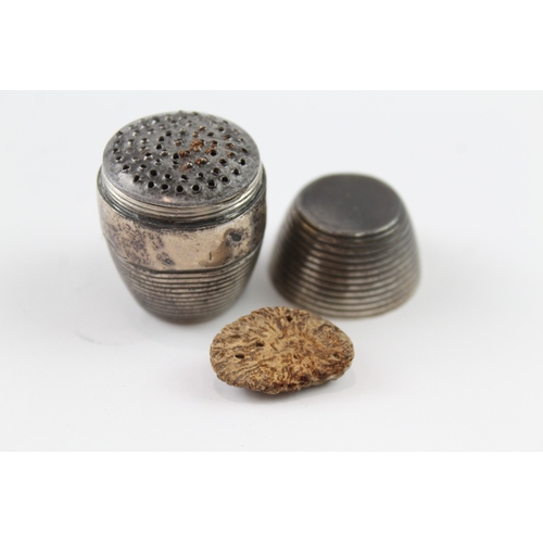 313 - Antique .925 Sterling Silver Novelty Barrel Form Nutmeg Grater (20g)