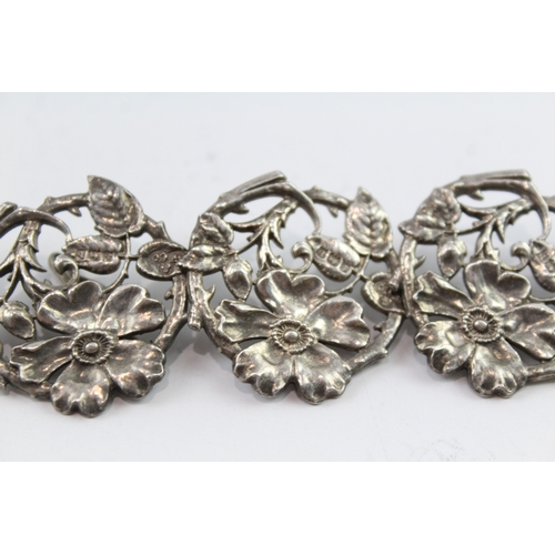 328 - Late Victorian 1901 Birmingham Sterling Silver Floral Haberdashery Buttons 34g