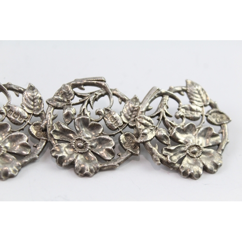 328 - Late Victorian 1901 Birmingham Sterling Silver Floral Haberdashery Buttons 34g