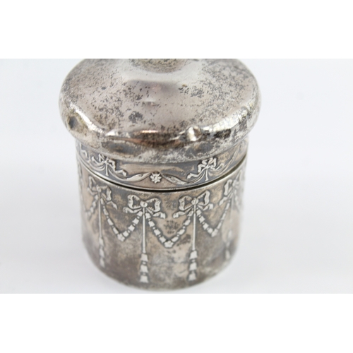 332 - Antique Edwardian 1905 Birmingham Sterling Silver Vanity Pot / Box (55g)