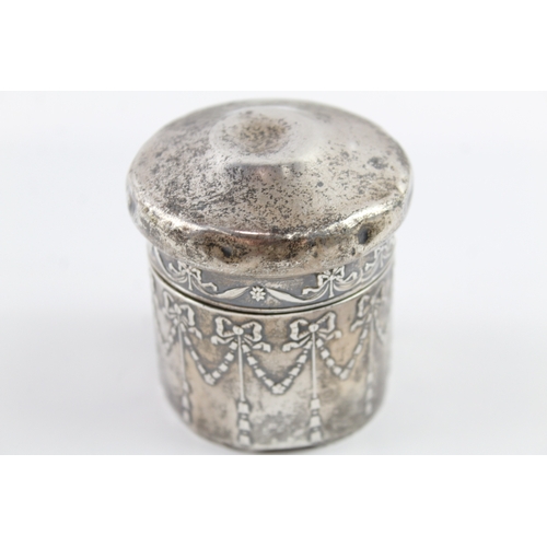 332 - Antique Edwardian 1905 Birmingham Sterling Silver Vanity Pot / Box (55g)