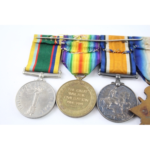 338 - Mounted WW1-ERII Medal Group 1914 Mons Star Trio 1814 Pte Hopkins Welsh Regt Etc