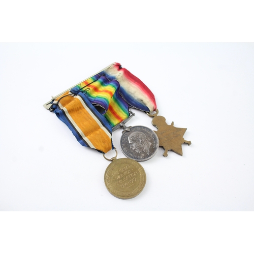 339 - Mounted WW1 1914-15 Star Trio S-4967 Pte T Willing's Gordons