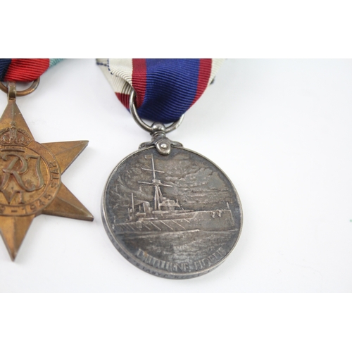 354 - WW2 Atlantic Star Navy Long Service Medal Group, LS J98530 H. Jarvis ABRFR