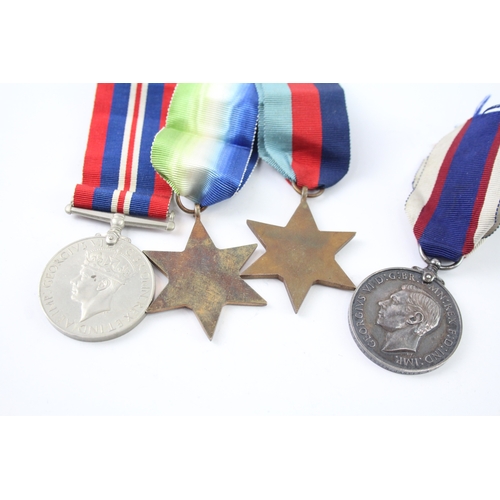 354 - WW2 Atlantic Star Navy Long Service Medal Group, LS J98530 H. Jarvis ABRFR