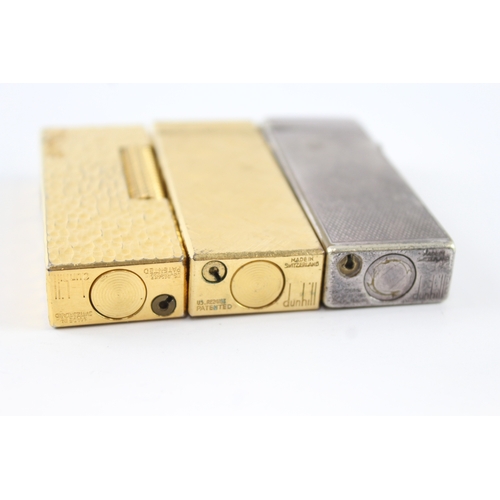 361 - Dunhill Pocket Lighters Silver Plate & Gold Plate