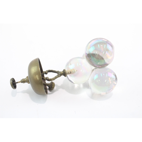 373 - Antique Soap Bubble Iridescent Glass Desk Novelty Bell