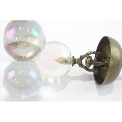 373 - Antique Soap Bubble Iridescent Glass Desk Novelty Bell