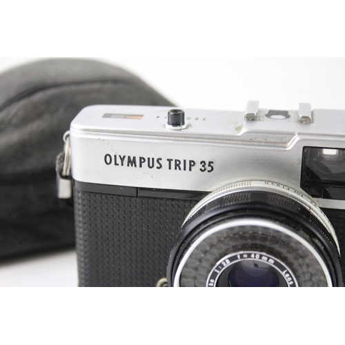 400 - Olympus Trip 35 Vintage Compact Film Camera Working w/ D. Zuiko 40mm F/2.8 Lens