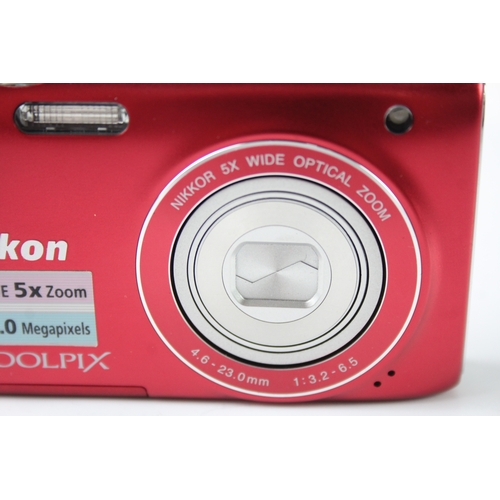 406 - Nikon Coolpix S3100 Digital Compact Camera Working w/ Nikkor 5x Wide Zoom Lens