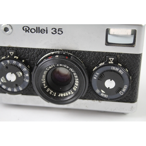 407 - Rollei 35 Compact Film Camera Working w/ Tessar 40mm F/3.5 Lens & Original Case