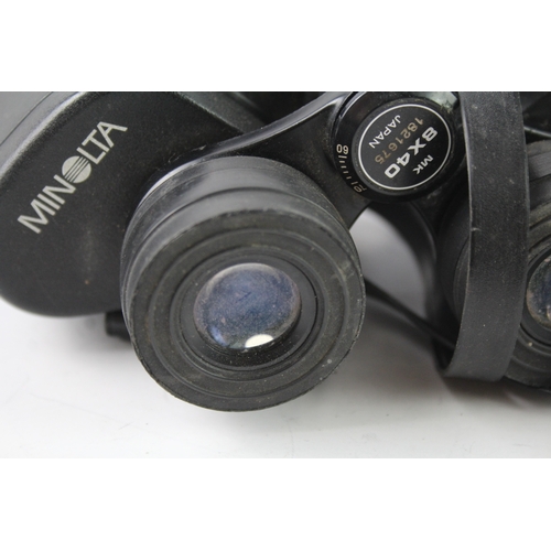 408 - Vintage Minolta Standard 8x40 Rubber-Coated Binoculars Working