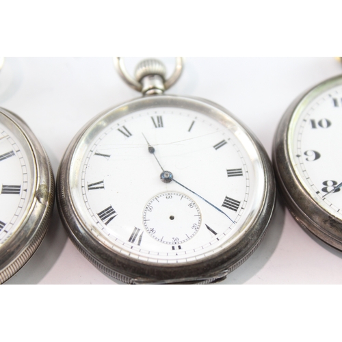 438 - Assorted Vintage Mixed Grade Silver Pocket Watches Key Wind UNTESTED x 3