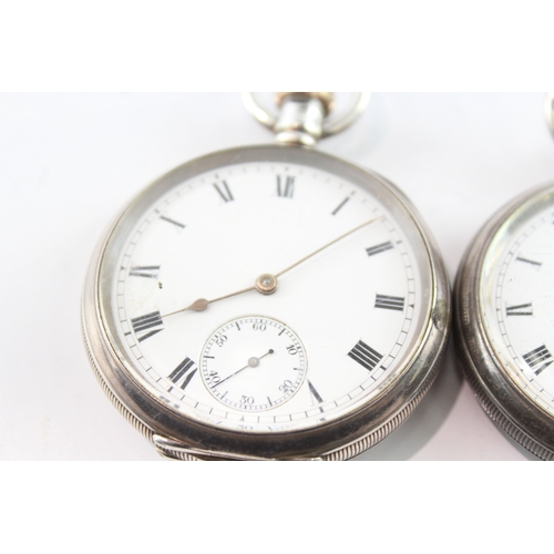 438 - Assorted Vintage Mixed Grade Silver Pocket Watches Key Wind UNTESTED x 3