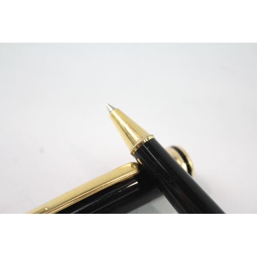 454 - Montblanc Meisterstuck Black Gold Plate Rollerball Pen - PK1265700