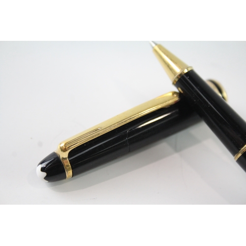 454 - Montblanc Meisterstuck Black Gold Plate Rollerball Pen - PK1265700