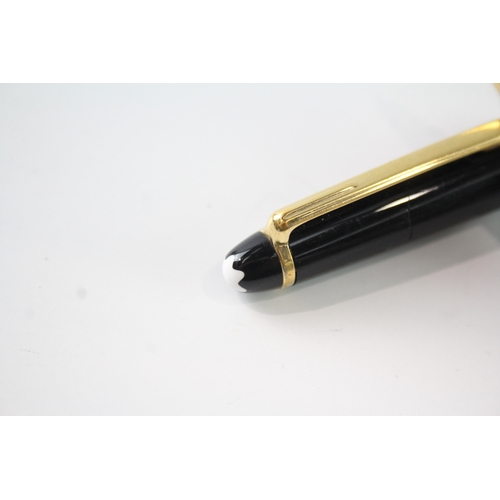 454 - Montblanc Meisterstuck Black Gold Plate Rollerball Pen - PK1265700