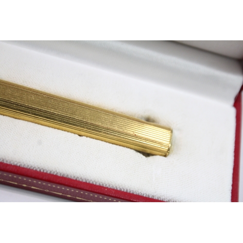 457 - Vintage Must De Cartier Gold Plated Rollerball / Ballpoint Pen In Original Box