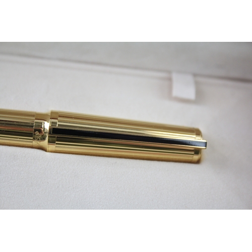 460 - S.T DUPONT Gold Plated Rollerball / Ballpoint Pen WRITING In Original Box