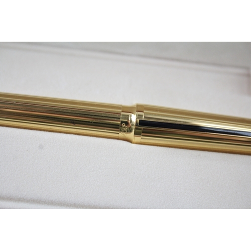 460 - S.T DUPONT Gold Plated Rollerball / Ballpoint Pen WRITING In Original Box