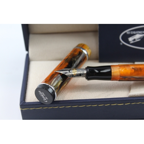 462 - Conklin Duragraph Orange Fountain Pen w/ M Steel Nib WRITING Original Box