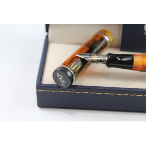 462 - Conklin Duragraph Orange Fountain Pen w/ M Steel Nib WRITING Original Box