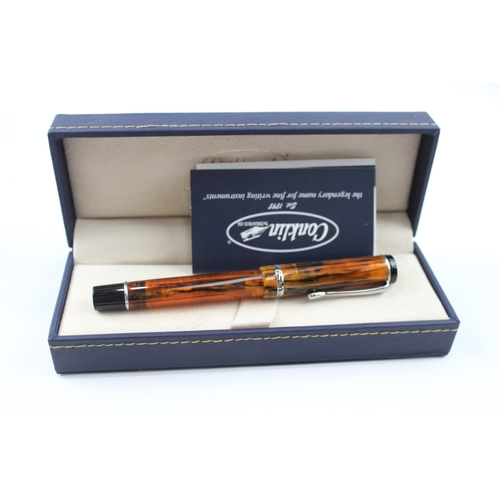 462 - Conklin Duragraph Orange Fountain Pen w/ M Steel Nib WRITING Original Box