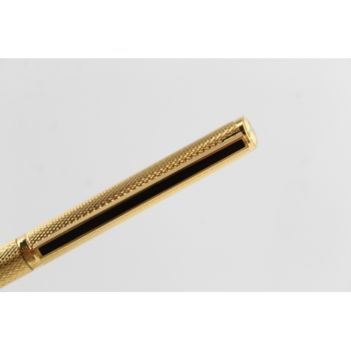 476 - DUNHILL Gold Plated Ballpoint Pen / Biro w/ Black Enamel Detail WRITING