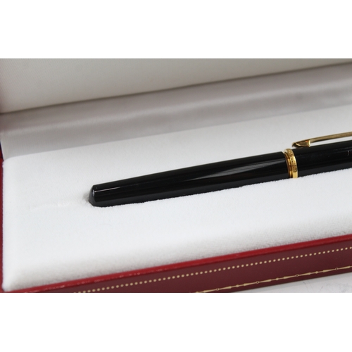 485 - Diablo De Cartier Mini Stylo Plume Black Ladies Fountain Pen w/ 18ct Gold Nib