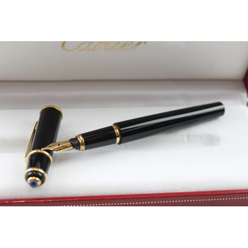 485 - Diablo De Cartier Mini Stylo Plume Black Ladies Fountain Pen w/ 18ct Gold Nib