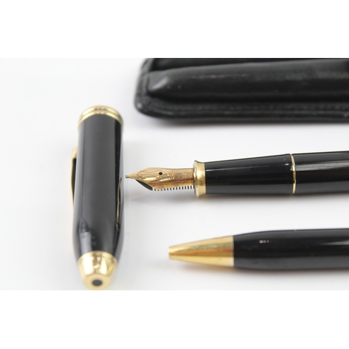 496 - Vintage Cross Townsend Black Lacquer Fountain Pen w/ 14ct Nib, Ballpoint Etc