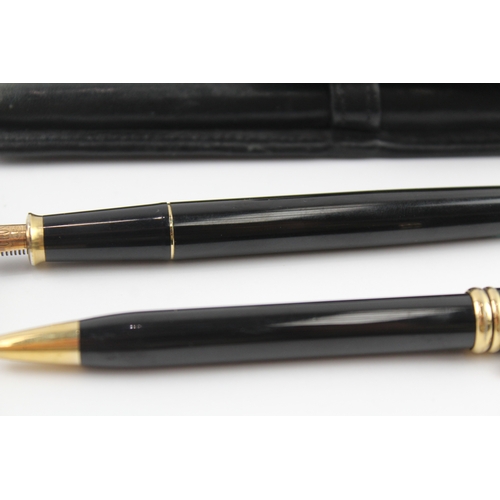 496 - Vintage Cross Townsend Black Lacquer Fountain Pen w/ 14ct Nib, Ballpoint Etc