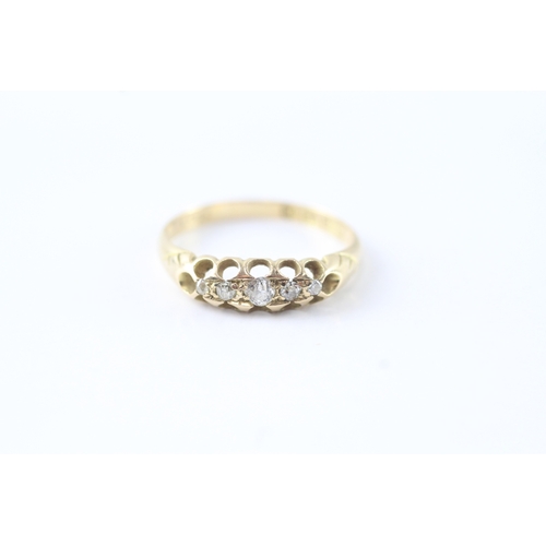 124 - 18ct gold diamond five stone dress ring (2.5g) Size N 1/2