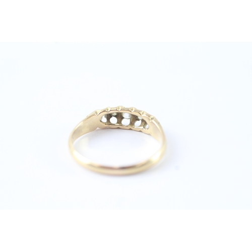 124 - 18ct gold diamond five stone dress ring (2.5g) Size N 1/2