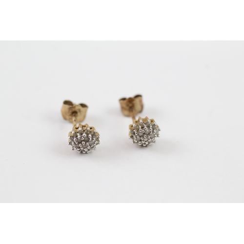 125 - 9ct gold diamond stud earrings (0.9g)