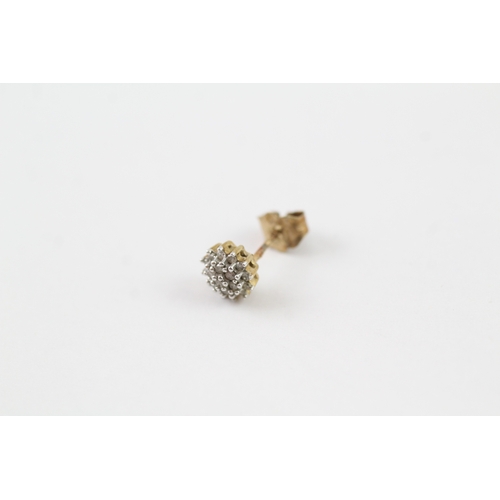 125 - 9ct gold diamond stud earrings (0.9g)