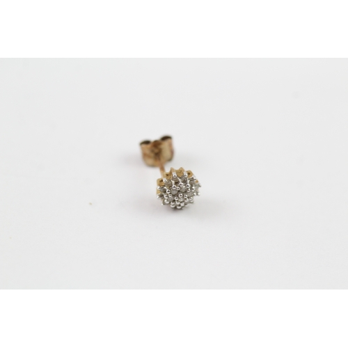 125 - 9ct gold diamond stud earrings (0.9g)