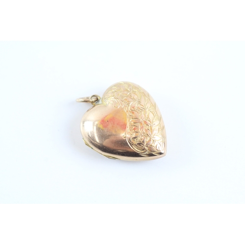 15 - 9ct gold heart locket (3.2g)