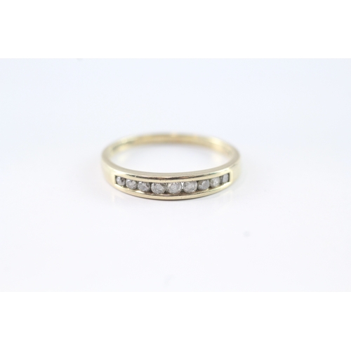 155 - 9ct gold diamond channel setting ring (1.8g) Size O