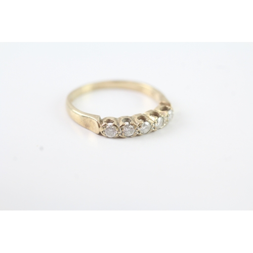 182 - 9ct gold diamond five stone ring (2.1g) Size M 1/2