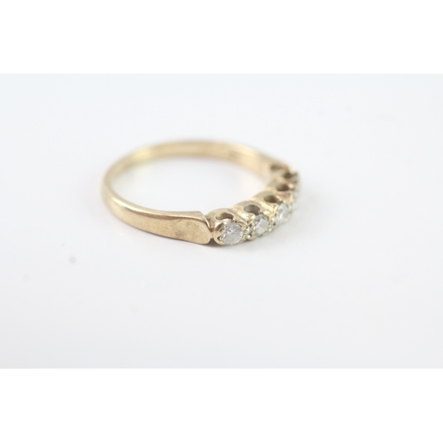 182 - 9ct gold diamond five stone ring (2.1g) Size M 1/2