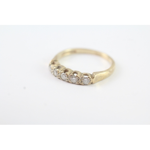 182 - 9ct gold diamond five stone ring (2.1g) Size M 1/2