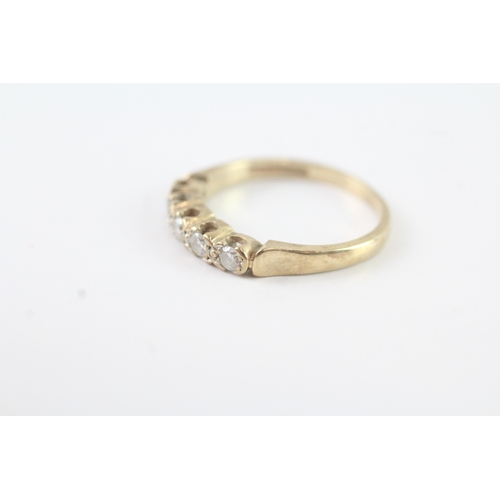 182 - 9ct gold diamond five stone ring (2.1g) Size M 1/2